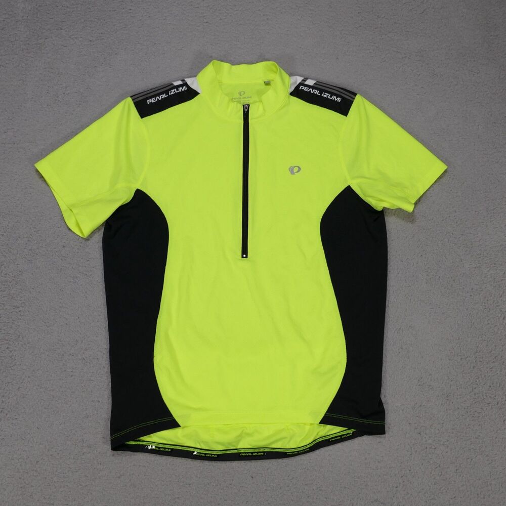 Pearl Izumi Cycling Jersey Men’s Large Yellow 1/2 Zip Short Sleeve